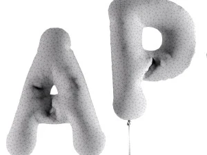balloons english alphabet 3D Model