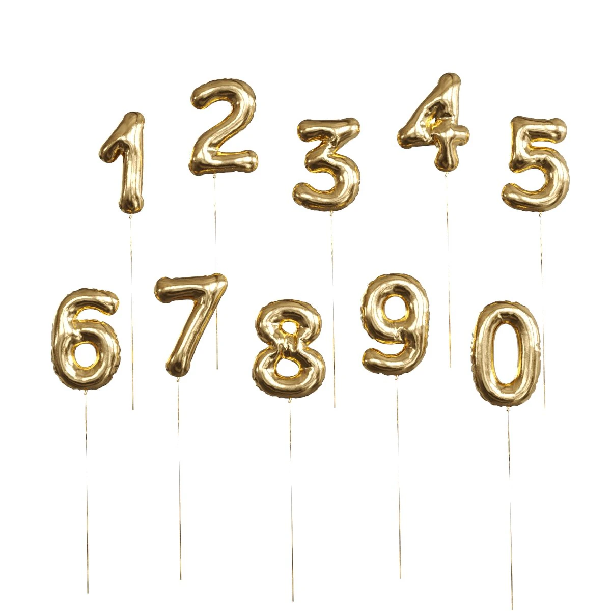balloons numbers 3D Model .c4d .max .obj .3ds .fbx .stl .blend 