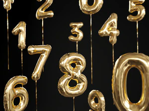 balloons numbers 3D Model