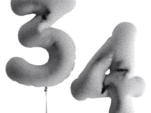balloons numbers 3D Model