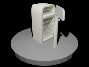 low poly refrigerator Modello 3D