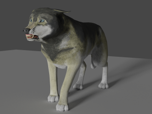 grey realistic wolf 3D Модель