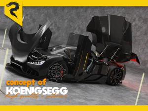 Super car concept koenigsegg engine and interior 3D Model