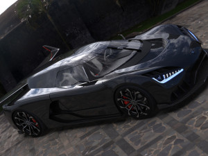 Super car concept koenigsegg engine and interior Modello 3D