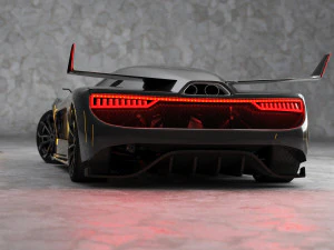 Super car concept koenigsegg engine and interior 3D Model