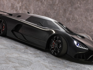 Super car concept koenigsegg engine and interior Modello 3D