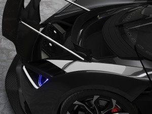 Super car concept koenigsegg engine and interior Modello 3D