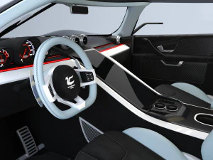 Super car concept koenigsegg engine and interior 3D Model