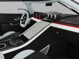 Super car concept koenigsegg engine and interior 3D Model