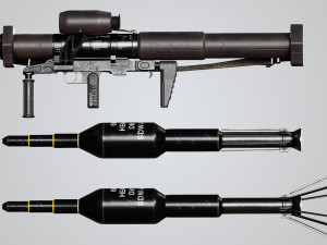 Panzerfaust 3 rocket launcher game ready asset 3D Модель