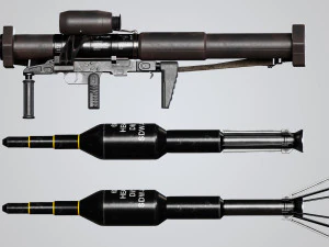 Panzerfaust 3 rocket launcher game ready asset 3D Model