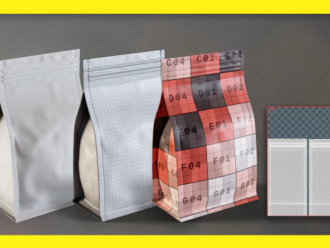 50 Food Package BASE MESH 3D Model