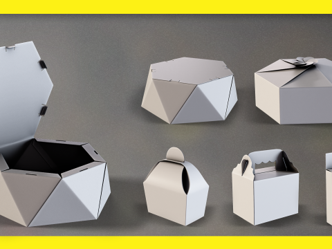 50 Food Package BASE MESH 3D मॉडल
