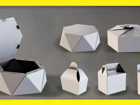 50 Food Package BASE MESH 3D Model