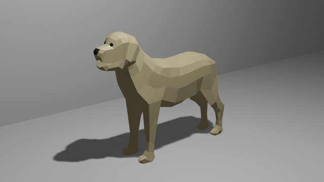 Dog low poly labrador Model 3D .c4d .max .obj .3ds .fbx .stl .blend 
