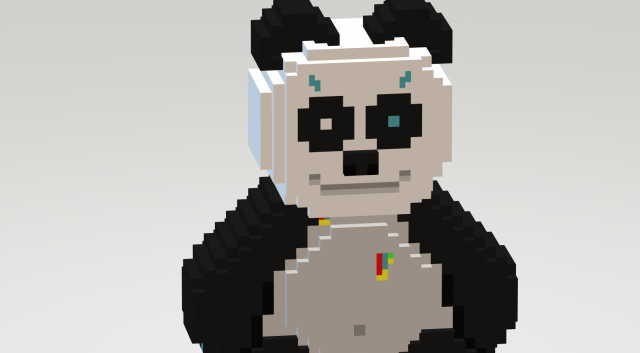 Cyber panda voxel Model 3D .c4d .max .obj .3ds .fbx .stl .blend 