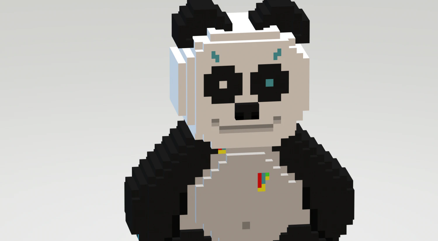 Cyber panda voxel 3D Model .c4d .max .obj .3ds .fbx .stl .blend 