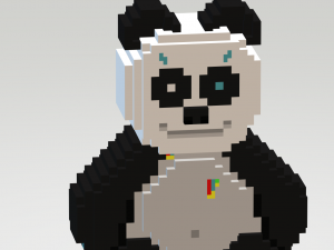 Cyber panda voxel Model 3D