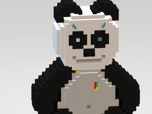 Кібер панда воксель 3D Модель