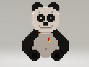 Cyber panda voxel Model 3D