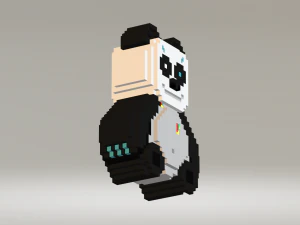 Cyber panda voxel 3D Model