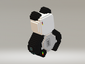 Cyber panda voxel Model 3D