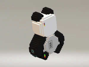 Cyber panda voxel 3D Model