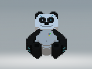 Cyber panda voxel Model 3D
