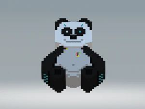 Cyber panda voxel 3D Model