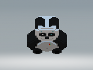 Cyber panda voxel Model 3D