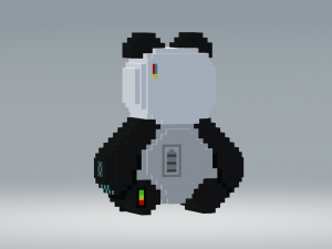 Cyber panda voxel Model 3D