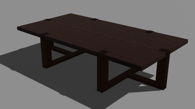 coffee table low-poly 3D 모델 .c4d .max .obj .3ds .fbx .stl .blend 