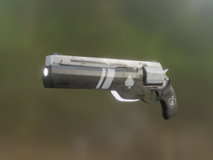 Cyber revolver Low-poly 3D Model