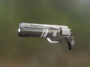 Cyberrevolver Laag poly 3D Model