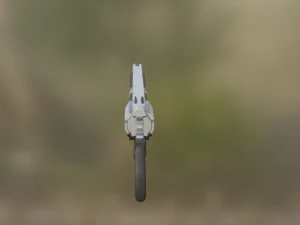 Cyber revolver Low-poly 3D Model