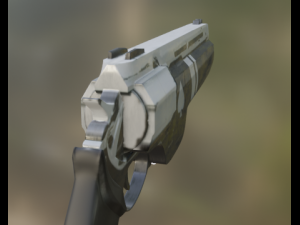 Cyber revolver Low-poly Modèle 3D
