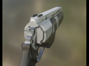 Cyber revolver Low-poly 3D Model
