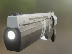 Cyber revolver Low-poly 3D Model