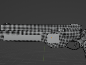 Cyber revolver Low-poly Modèle 3D