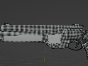 Cyber revolver Low-poly 3D Model