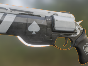 Cyber revolver Low-poly Modèle 3D