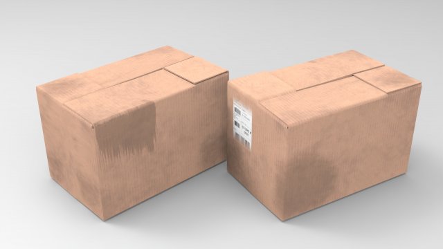 Cardboard box 3D Model .c4d .max .obj .3ds .fbx .stl .blend 