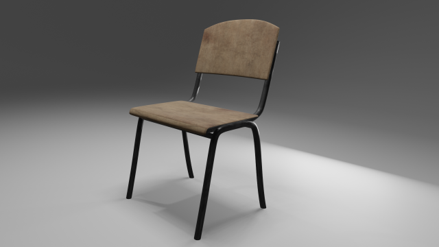 Wooden chair 3D game assets 3D Model .c4d .max .obj .3ds .fbx .stl .blend 
