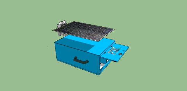 emergency power with solar tracker 3D Modell .c4d .max .obj .3ds .fbx .stl .blend 