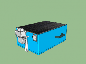 emergency power with solar tracker 3D Modell
