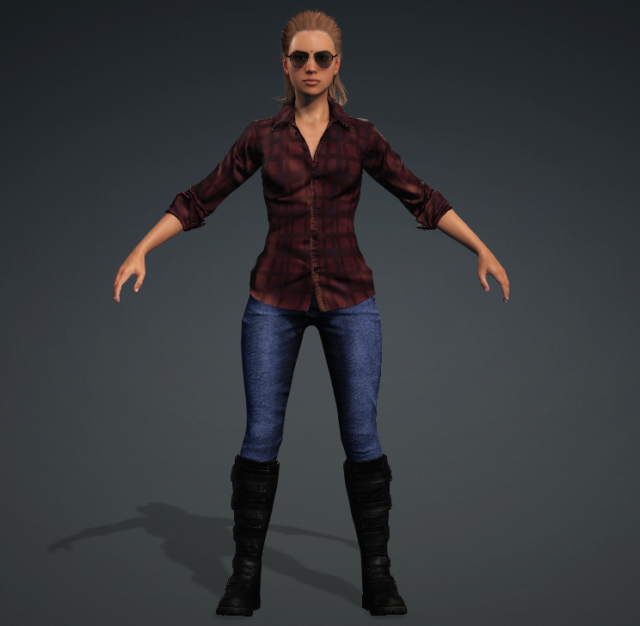 Glory - Female Rigged 3d Character Low-poly 3D Model .c4d .max .obj .3ds .fbx .stl .blend 