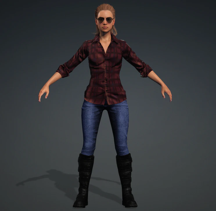 Glory - Female Rigged 3d Character Low-poly 3D Model .c4d .max .obj .3ds .fbx .stl .blend 
