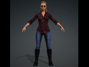 Glory - Female Rigged 3d Character Low-poly 3D Model