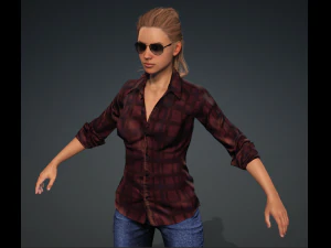 Glory - Female Rigged 3d Character Low-poly 3D Model