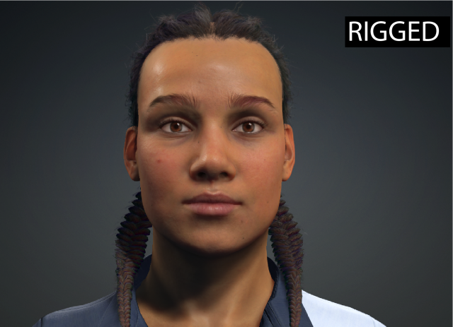 Meet FURAHA - Realistic black female real-time Low-poly 3D Model .c4d .max .obj .3ds .fbx .stl .blend 